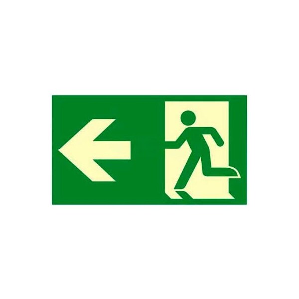 American Permalight Photoluminescent "Man/Arrow To Left" NYC Mea-Listed Aluminum Sign 86-60127F - main